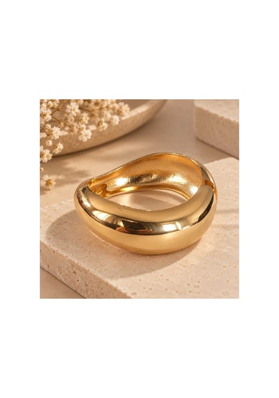 Kalın Kelepçe Bilezik Parlak Gold Altın - 945875858 Altın