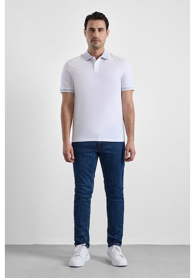 Hipatu Süvari Regular Oxford Polo Yaka Tişört Beyaz