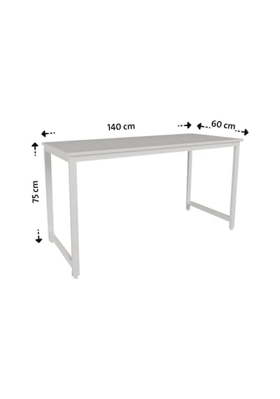 Çalışma Masası Bilgisayar Ofis Masası 60 X 140 Cm Beyaz - Beyaz