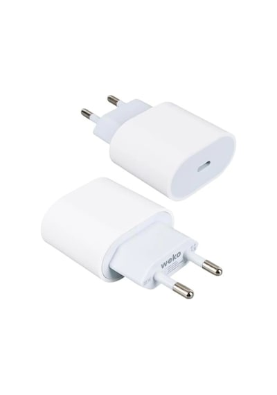 Weko Wk-26524 Beyaz Pd 20 Watt Iphone Type-c Hızlı Şarj Başlığı Çok Renkli