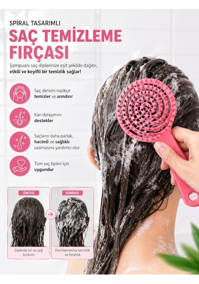 Tarak Üç Boyutlu Profesyonel Spiral Yuvarlak Saç Fırçası