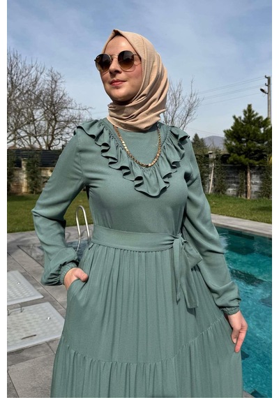 Rabia Şamlı Jale Elbise Çağla Normal