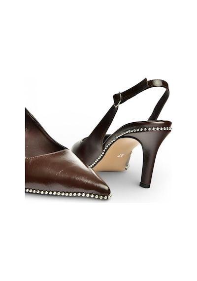 Fox Shoes Y572099760 Kahverengi Rustik İnce Topuklu Kadın Ayakkabı Kahverengi