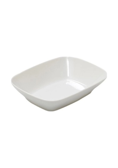 Tria Tra505 Polerin Köşeli Kayık Tabak 12x8 Cm Beyaz