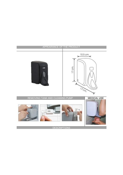 Vialli S5mb Medical Sıvı Sabun Dispenseri 500 Ml Siyah