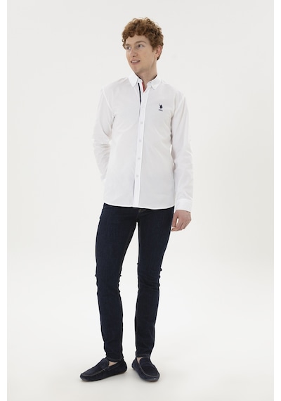 U.s. Polo Assn. Erkek Beyaz Gömlek Desenli 50288312-vr013 Beyaz