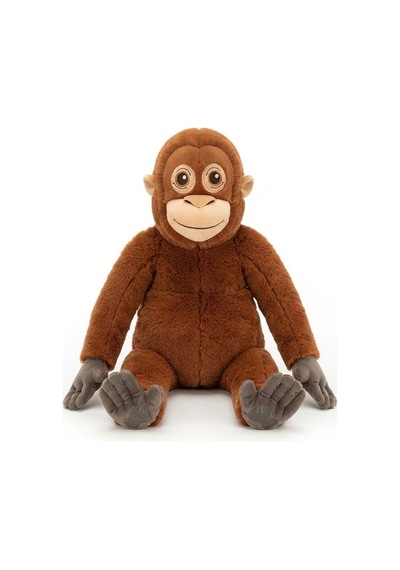 Sevimli Peluş Maymun 60 Cm - Büyük Boy Yumuşak Orangutan Oyuncak - Çocuk Uyku Arkadaşı Hediye Kahverengi