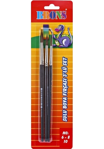 Sulu Boya Fırçası Fırça Seti 3 Lü no 6-8-10