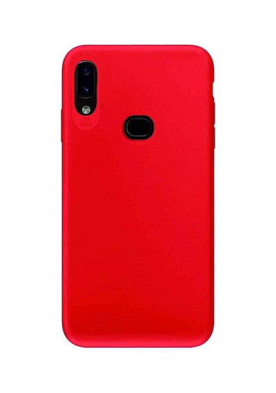 Samsung Galaxy Uyumlu A10s Kılıf Kamera Korumalı Silikon Rubber Arka Kapak Kırmızı
