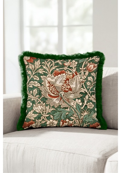 Vintage Çiçekli Botanik Saçaklı Yastık Kılıfı - Floral Yeşil Krem Gri Püsküllü Kırlent Kılıfı Buzlu Rota Nektar Vintage Çiçekli Botanik Saçaklı Yastık Kılıfı - Floral Yeşil Krem Gri Püsküllü Kırlent Kılıfı Buzlu Rota Nektar