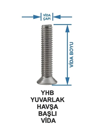 M8x80mm Yhb Vida Dın965 Yıldız Havşa Başlı Vida 10 Adet Diğer
