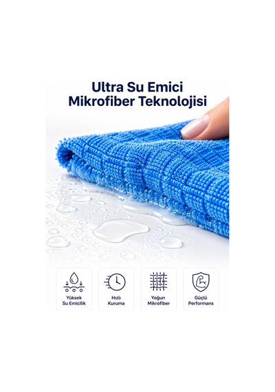 Mey İthalat 40x40 Mikrofiber Temizlik Bezi İz Bırakmayan Cam Ayna Mobilya Mutfak Temizlik Bezi Diğer