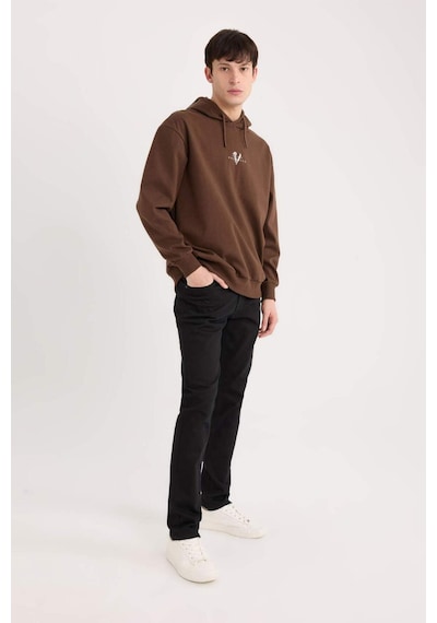 DeFacto Pedro Slim Fit Solmayan Renk Dar Kalıp Normal Bel Dar Paça Siyah Jean Pantolon S2711AZ25SPNM40