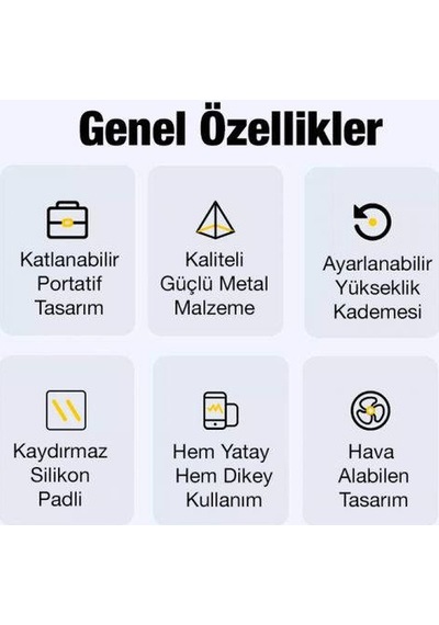 Coofbe Yüksek Taşıma Kapasiteli Yükseklik Ayarlı Taşınabilir Dizüstü Laptop Notebook Standı