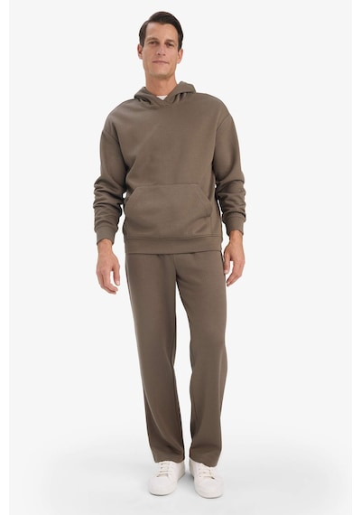 Defacto Boxy Fit Kapüşonlu Kanguru Cepli Jakarlı Sweatshirt E9308ax25aubn571 Kahve
