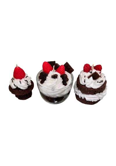 Kremalı Cupcake Pasta Mum 3 Lü Kokulu Kırmızı