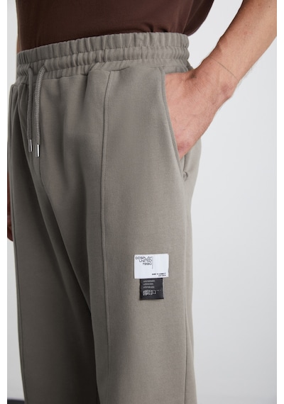 Grimelange Rowan Erkek Organik Pamuklu Relaxed Fit İçi Polarlı Süs Etiketli Jogger Gri Eşofman Altı Gri