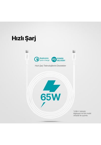 Ttec Super Şarj Pd/qc 65w 2mt Type C Şarj Kablosu Samsung Uyumlu Huawei Apple Uyumlu iPhone 15 15 Pro Max Şarj Kablo 480mbps Desen - Ben10