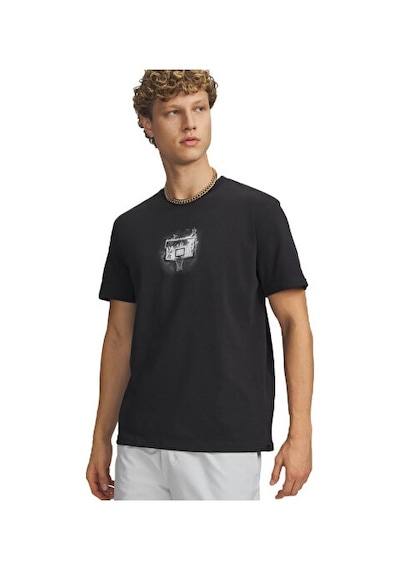 Under Armour Curry Let Him Cook Tee Erkek Basketbol Tişört 6009784-001 Siyah Siyah