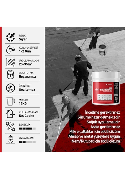 Alkoru 3 Adet 15 Kg Süper Likit Membran Avantaj Paket