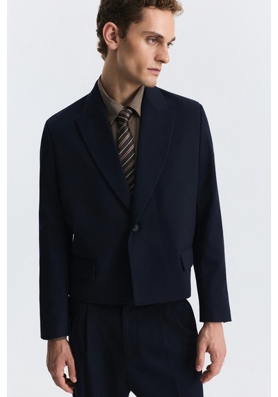 Antioch Crop Fit Blazer Ceket Lacivert