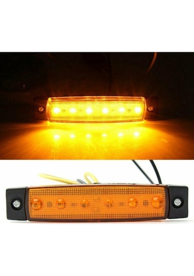 Ahmet Otomotiv Dorse Parmak Lamba 12 -24 Volt 6 Ledli Sarı Renk 10 Adet Parmak Led Dorse Kamyon Led Lamba Turuncu