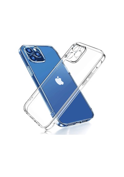 Apple Uyumlu iPhone 12 Pro Max Kamera Korumalı,Tıpalı,Şeffaf Silikon Kılıf