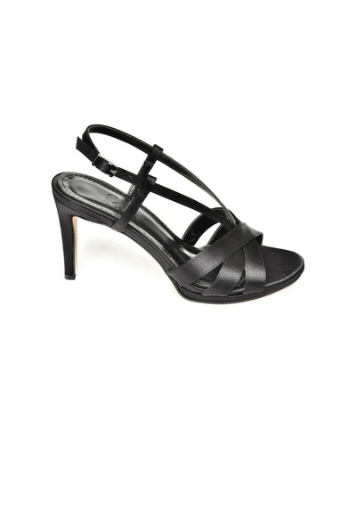 Fox Shoes S569714304 Siyah Kumaş İnce Topuklu Kadın Ayakkabı Siyah