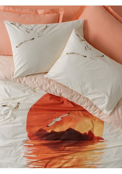 Cotton Box Maritime Tek Kişilik Nevresim Takımı Sunset Somon Somon