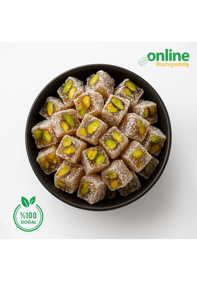 Online Kuruyemiş Hindistan Cevizli Duble Antep Fıstıklı Lokum 1000 Gr
