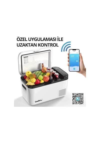 Clk15b 12/24volt/ 220volt 15 Litre Kompresörlü Bluetooth Bağlantılı Oto Buzdolabı