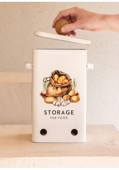 The Mia Storage Patates Soğan Kabı 13x20x32 Cm Beyaz