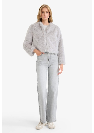 Defacto Regular Fit Kısa Suni Kürk F2147ax25wngr476 Gri-gr476