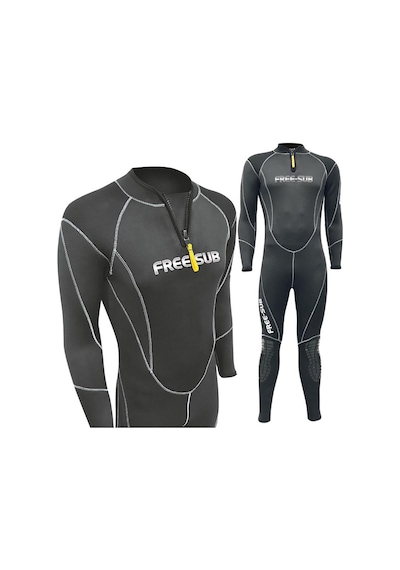 Free-Sub 3mm Thyphoon Siyah Dalış & Sörf Elbisesi Wetsuit Siyah