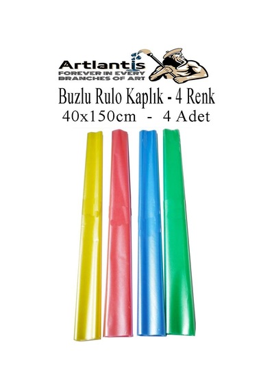 Buzlu Rulo Şeffaf Kaplık 4 Adet 40x150 Cm Defter Kitap Kaplığı Okul Öğrenci Rulo Kaplık Çok Renkli