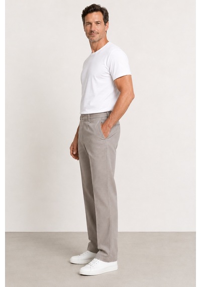 Bihan Store Erkek Modern Klasik Kesim Keten Pantolon 1210-taş