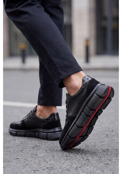 Monolithduo - Hakiki Deri Kalın Segment Tabanlı Bağcıklı Erkek Sneaker Ayakkabı, Parlatılmış Der... siyah Monolithduo - Hakiki Deri Kalın Segment Tabanlı Bağcıklı Erkek Sneaker Ayakkabı, Parlatılmış Der... siyah