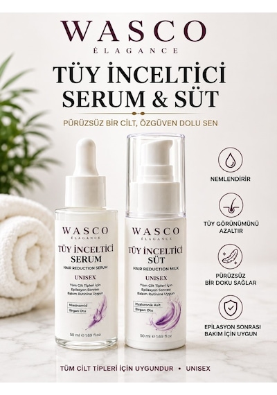 Tüy Serum & Tüy Süt 2'li Set 50 Ml + 50 Ml Epilasyon Sonrası Bakım Unisex Tüm Cilt Tipleri