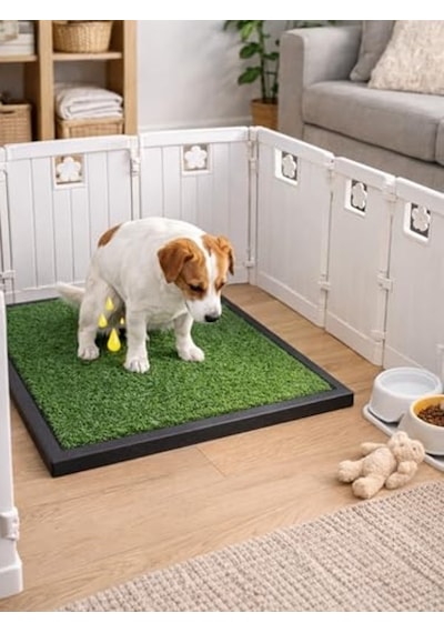 Hijyenik Drenajlı Kedi Ve Köpek Tuvalet Matı, 50x75 Cm Ölçüler Açık Bej