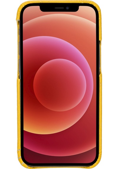 Apple İphone 12 Mini Uyumlu Deri Arka Kapak F360 Fl12 Sarı Diğer