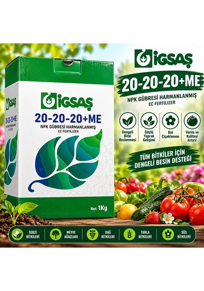İgsaş 20-20-20+me Npk Yaprak Ve Damla Sulama Gübresi 1 Kg