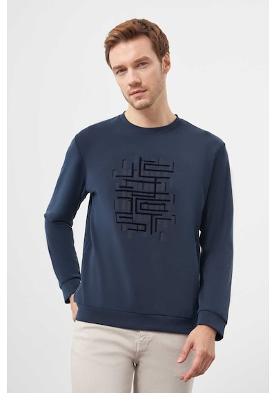 Morven Erkek Lacivert Trend Bisiklet Yaka Sweat-shirt 25ks063002200 Lacivert Lacivert