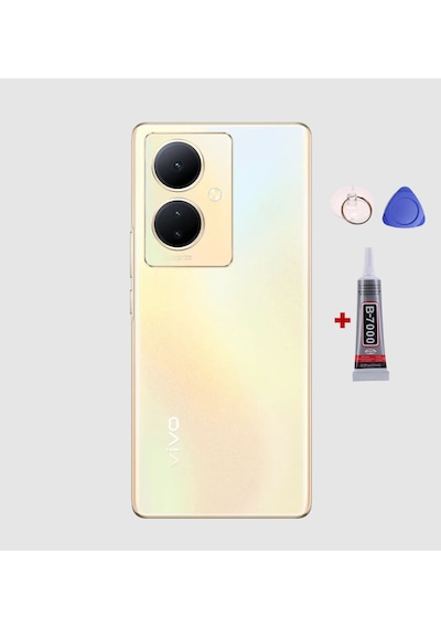 Vivo V29 Lite Gold Arka Kapak Batarya Kapağı Pil Kapağı Yapışkan Ve Sökme Aparatıyla Beraber Full Set Gold
