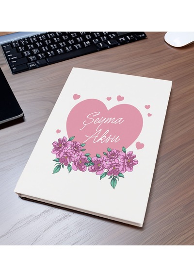 Bk Gift Kişiye Özel Çiçek Tasarımlı Sert Kapaklı Tarihli Organizer & Planlama Defteri-17, Arkadaşa Hediye, Ofis, İş Hediyesi