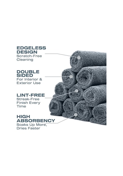 Nasiol Wipe&buff Mikrofiber Seramik Kaplama Uygulama Bezi 10'lu Paket, Tüy Bırakmaz Detailing Bez, Çift Taraflı Ara Diğer
