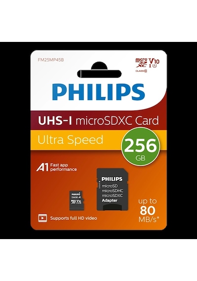 Phılıps 256gb Mıcro Sdxc 80 Mb/s C10 Fm25mp45b/00