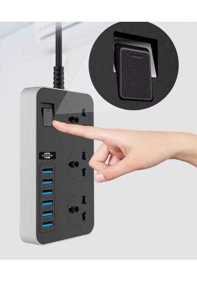 Kontrol Anahtarlı Güç Kaynağı Kartı 3-ac Ve 6 Usb Şarj Portlu