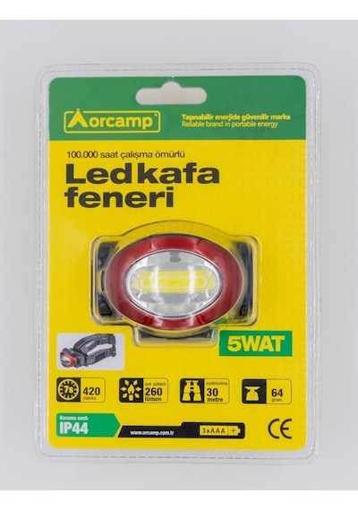 Orgaz Orcamp Led Kafa Lambası 260 Lümen Siyah
