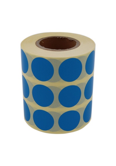 Renkli Kuşe Rulo Çap Etiketi 25mm X 25mm 2500 Adet Yan Yana 3 Lü