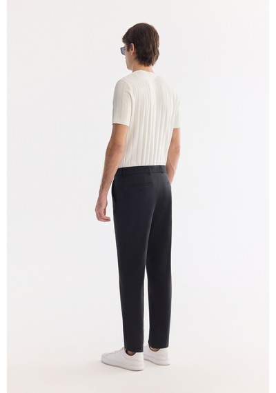 Avva Erkek Siyah Beli Lastikli Teknik Kumaş Comfort Slim Fit Pantolon A61y3209